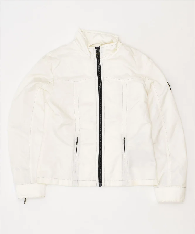 men's checked jackets -REFRIGIWEAR Boys Windbreaker Jacket 7-8 Years White Nylon