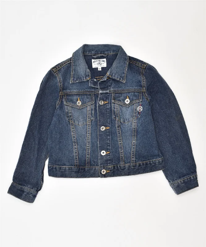 men's leather jackets -REPLAY Girls Denim Jacket 8-9 Years Blue Cotton