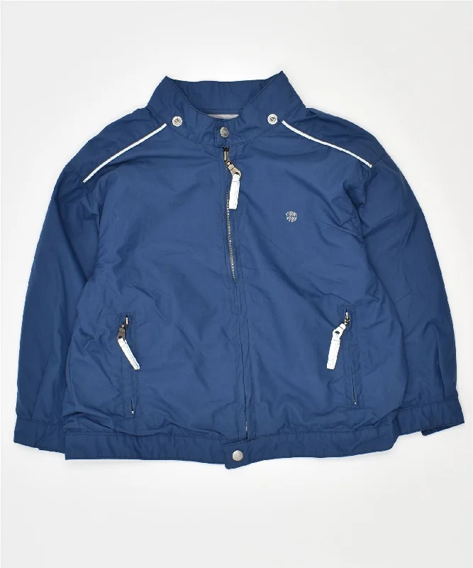 men's zip-up bomber jackets -THINK PINK Boys Windbreaker Jacket 3-4 Years Blue Cotton