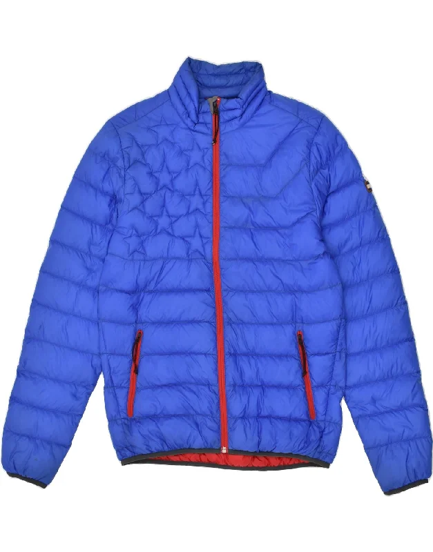 men's jacket for fall weather -TOMMY HILFIGER Mens Padded Jacket UK 38 Medium Blue Nylon