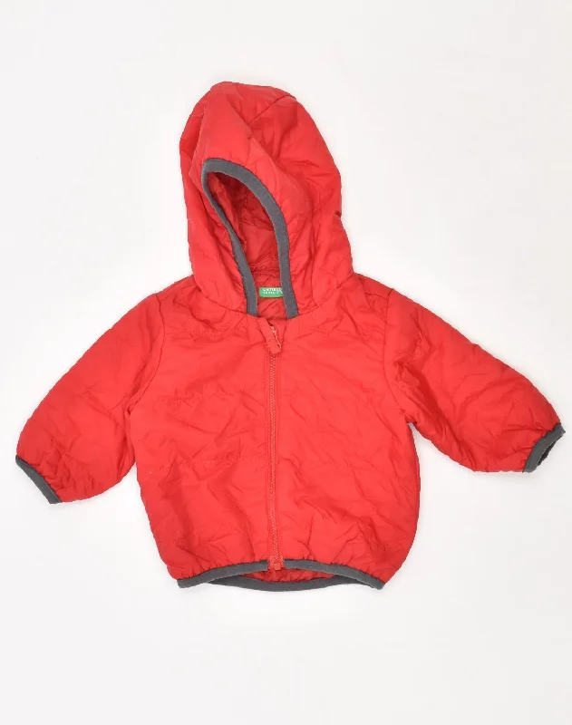 men's padded winter jackets -UNITED COLORS OF BENETTON Baby Boys Hooded Rain Jacket 12-18 Months Red