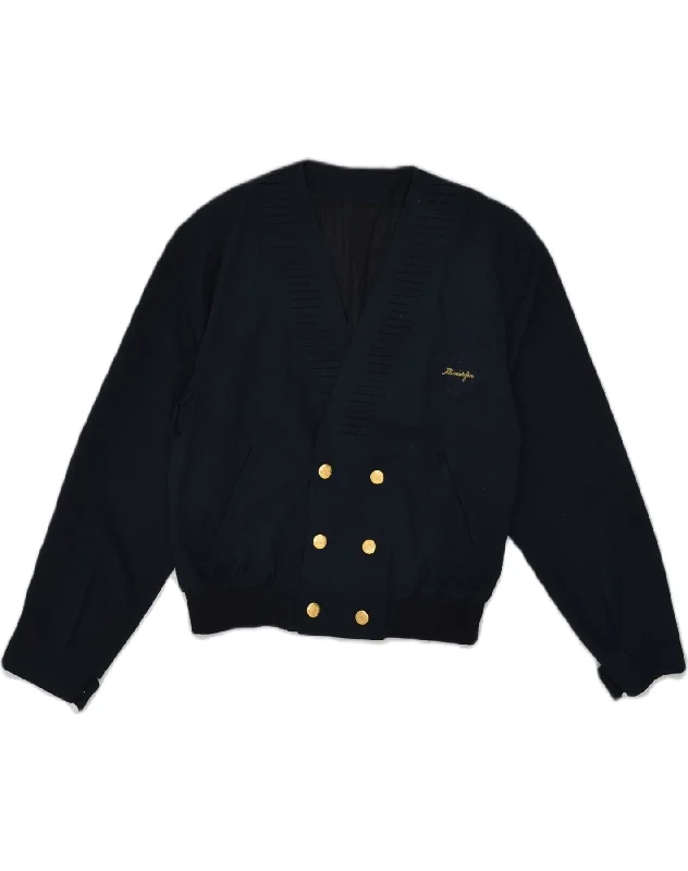 men's coat jackets for winter -VINTAGE Girls Bomber Jacket 11-12 Years Navy Blue Cotton