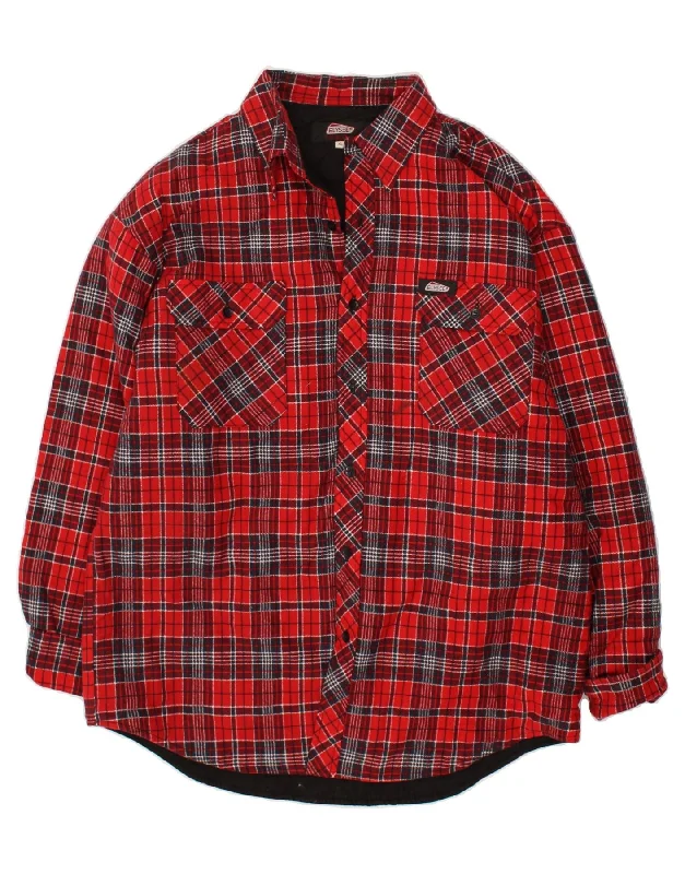 men's army-style jackets -VINTAGE Mens Bomber Jacket UK 42 XL Red Check