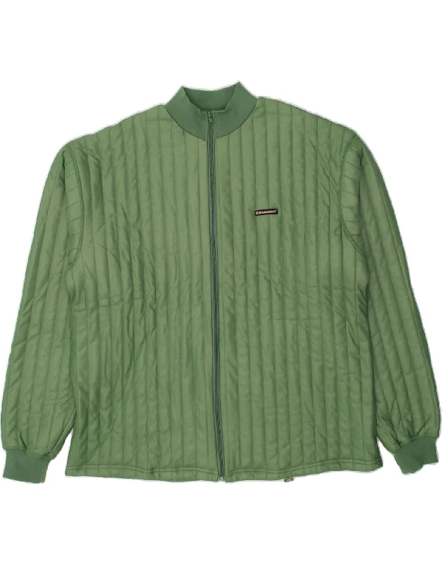 men's winter coat jackets -VINTAGE Mens Bomber Jacket UK 46 3XL Green Cotton