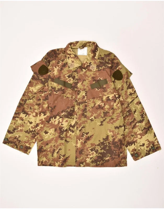 men's bomber jackets -VINTAGE Mens Military Jacket IT 52 XL Khaki Camouflage Cotton