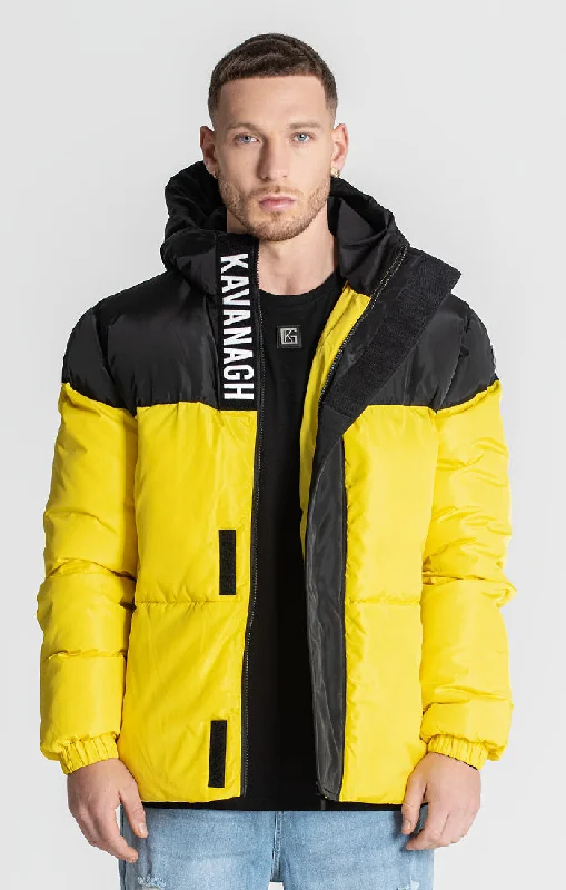 men's heavy-duty jackets -Yellow Sauce Puffer Jacket