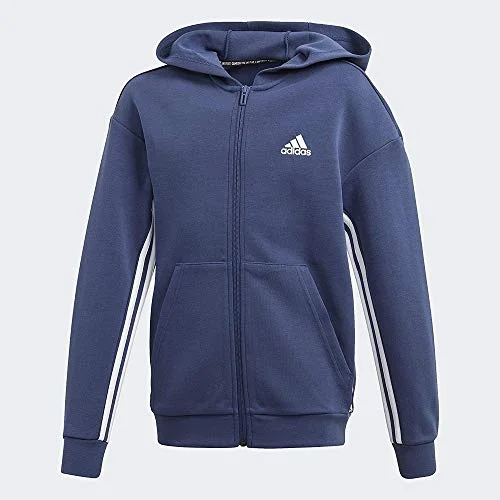 men's hoodie sweatshirt for exercise -Adidas Boys Yb Mh 3S Fz Sweatshirt