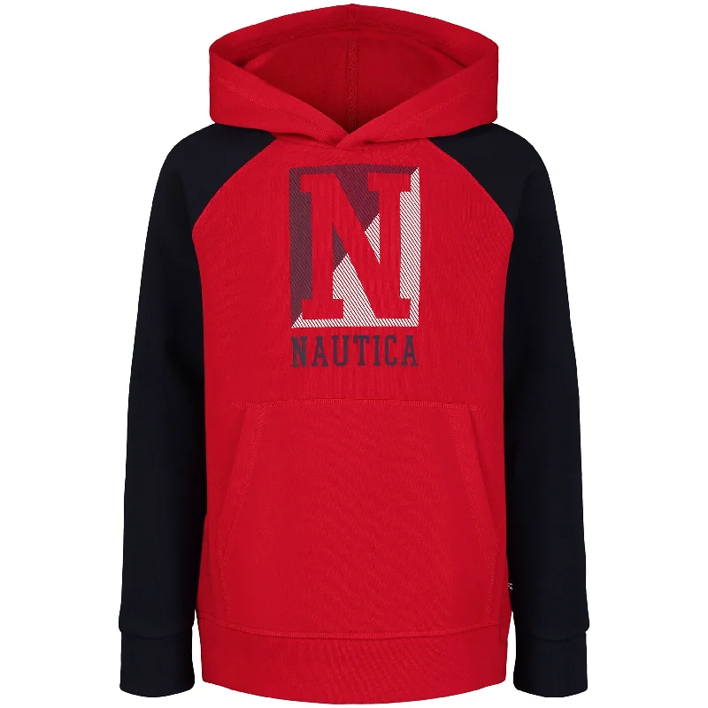 men's printed hoodie sweatshirt -Nautica Boys' Textured Pullover Hoodie (8-20)