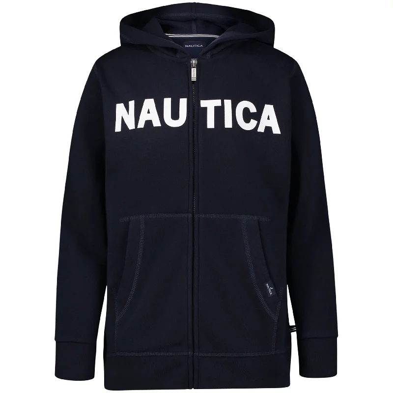 men's hooded sweatshirt for casual wear -Nautica Little Boys' Full-Zip Hoodie (4-7)