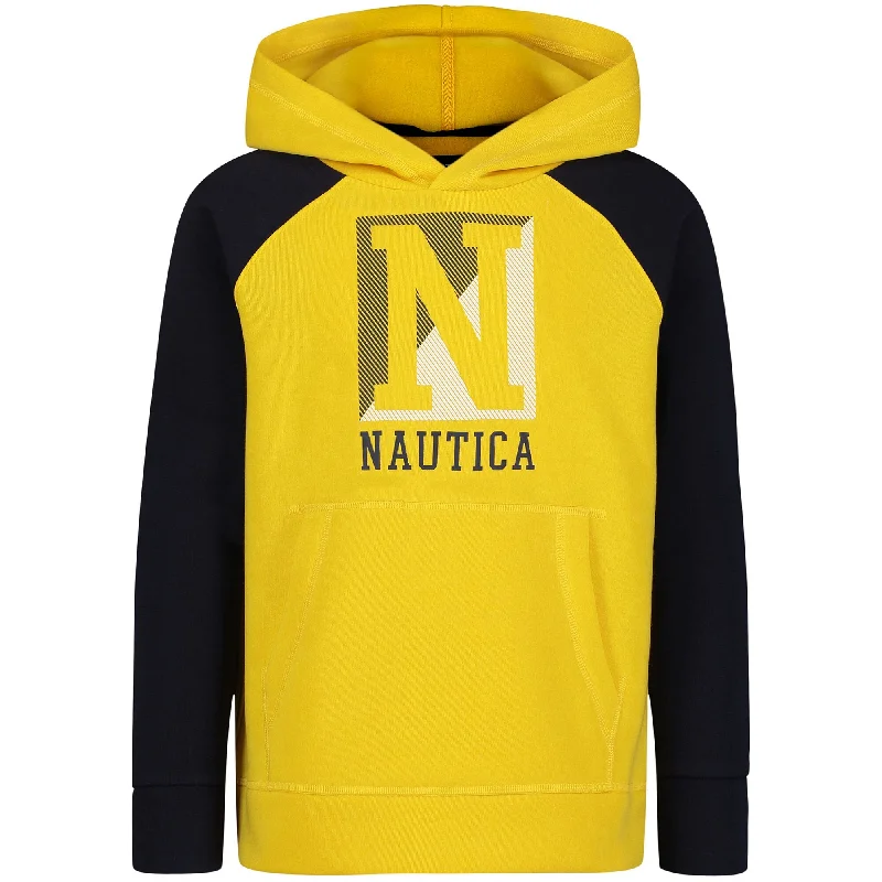 men's embroidered hoodie sweatshirt -Nautica Little Boys' Textured Pullover Hoodie (2T-7)