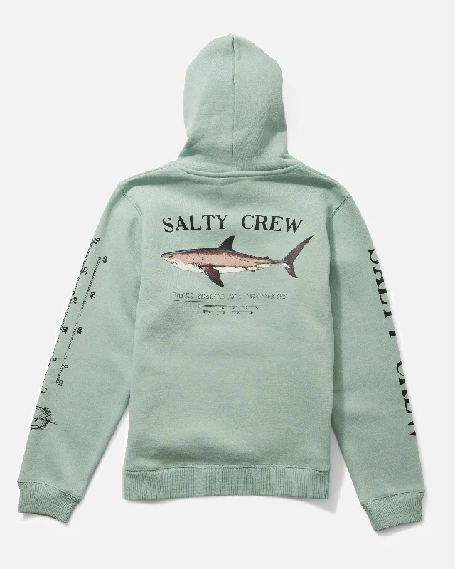 men's outdoor hoodie sweatshirt -Bruce Boys Fleece Hoodie - Mackerel