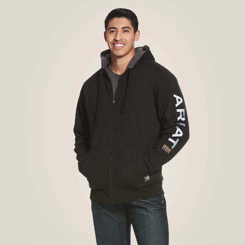 men's soft cotton hoodie sweatshirt -Men's Rebar All-weather Full Zip Hoodie