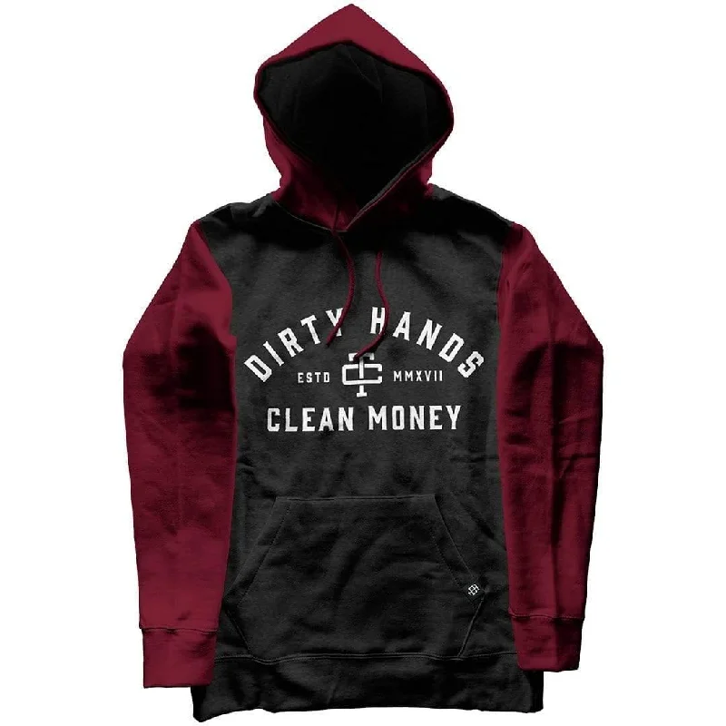 men's hoodie sweatshirt for fall -DHCM Hoodie: Charcoal/Burgundy