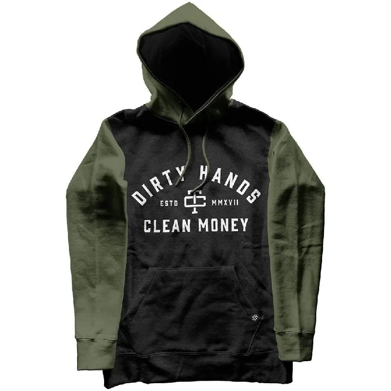 men's cozy hoodie sweatshirt -DHCM 2 Tone Hoodie: Charcoal / Green