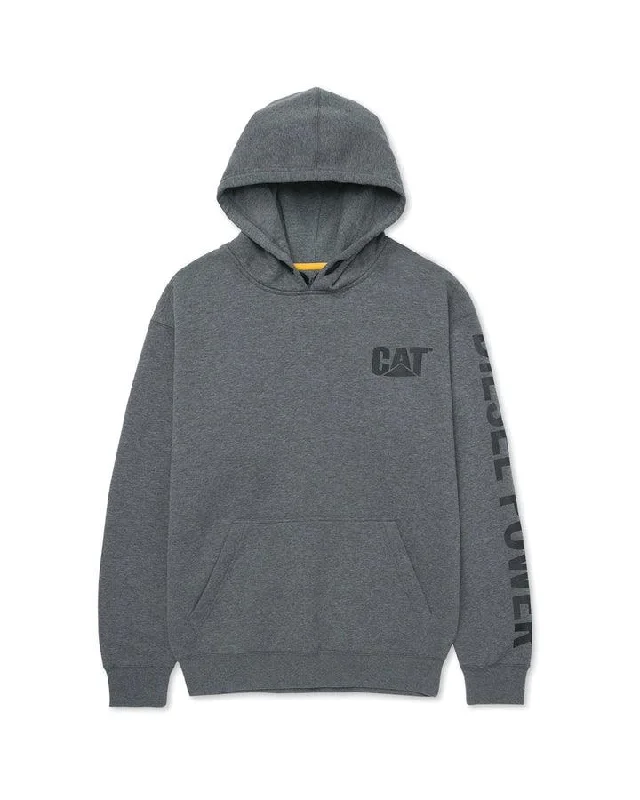 men's hoodie sweatshirt for winter -Men's Diesel Power Pullover Hoodie - Dark Heather Grey