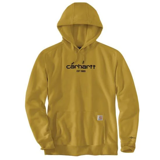 men's cotton hoodie sweatshirt -Force Relaxed Fit Lightweight Logo Graphic Sweatshirt - Golden Haze