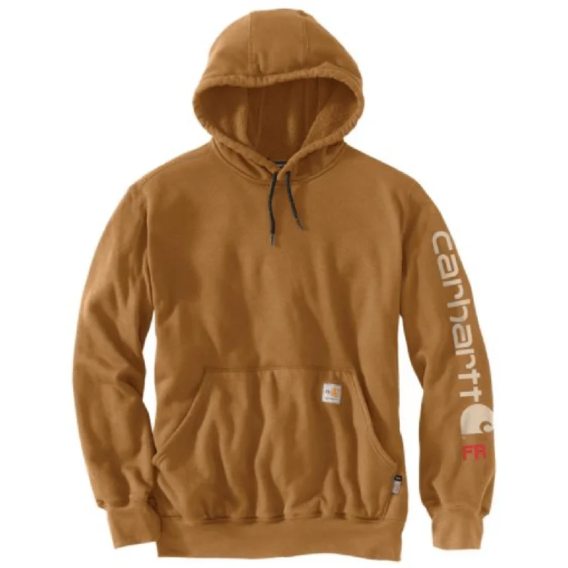 men's hoodie sweatshirt with drawstrings -FR Long Sleeve Graphic Sweatshirt - Carhartt Brown