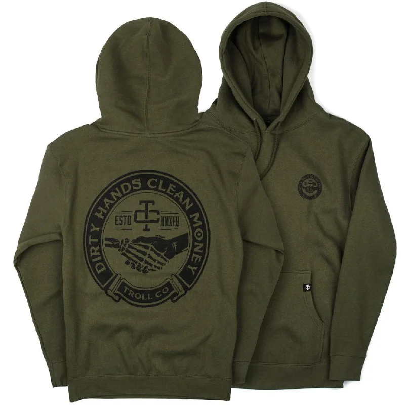 men's hoodie sweatshirt for road trips -Haggler Hoodie: Military Green