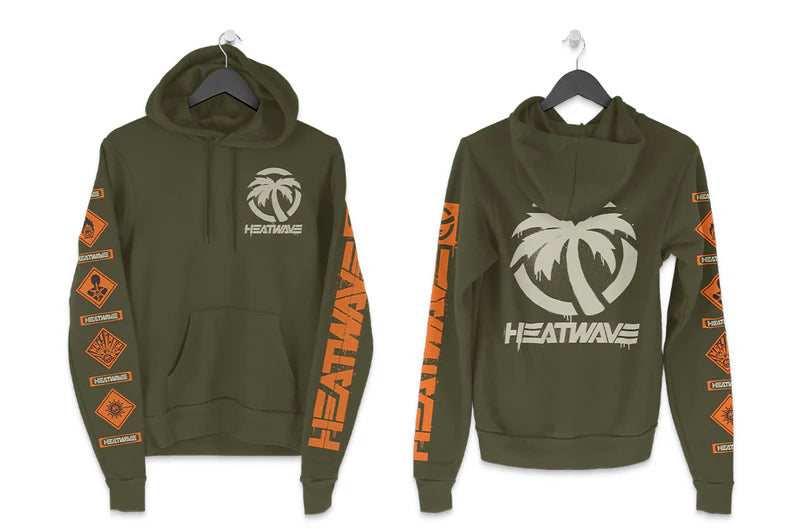 men's hoodie sweatshirt with logo -Heat Wave Ammo Can HD Sweatshirt OD Green