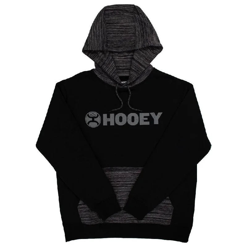 men's hoodie sweatshirt for hiking -Lock Up Hooey Hoodie w/Logo - Black/Grey