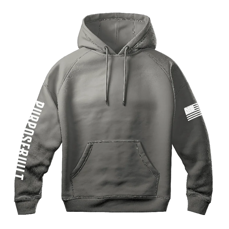 men's slim fit hoodie sweatshirt for gym -PB Logo Hoodie, Charcoal