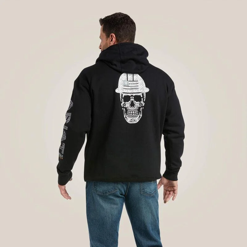 men's hoodie sweatshirt -Rebar Roughneck Pullover Hoodie - Black