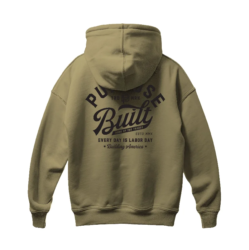 men's high-quality hoodie sweatshirt -Script Hoodie, Sand