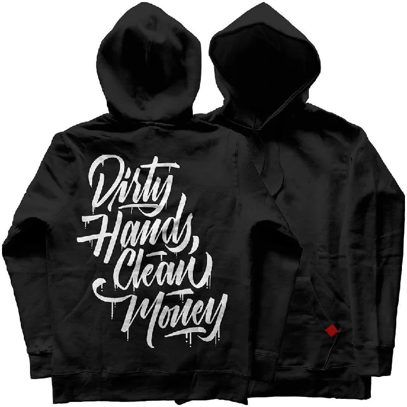 men's casual zip-up hoodie sweatshirt -Stacked DHCM Hoodie - Black