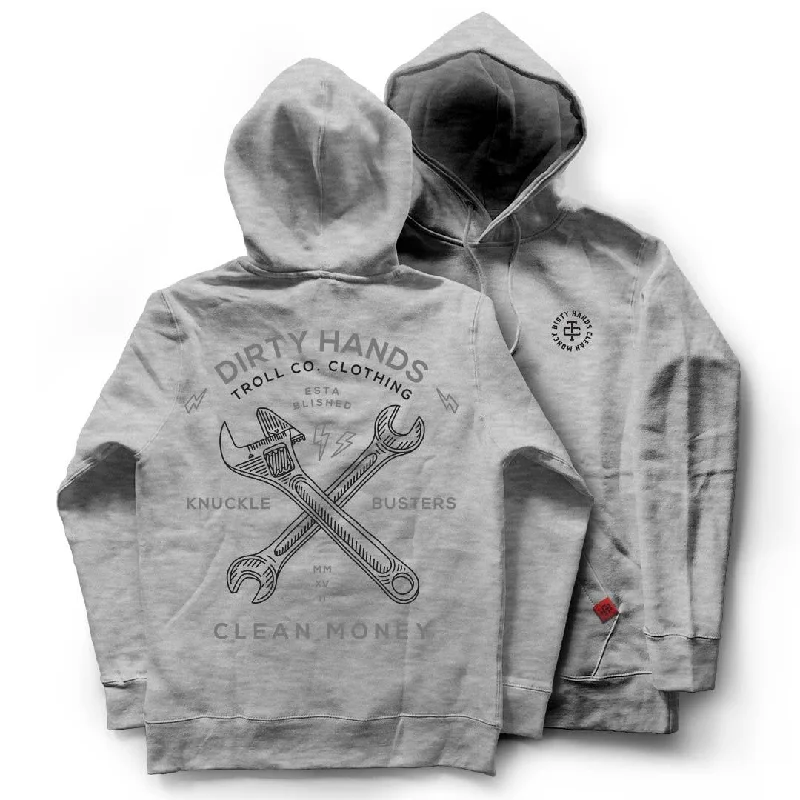 men's hoodie sweatshirt for daily use -Twisted Wrenches Hoodie: Nickel