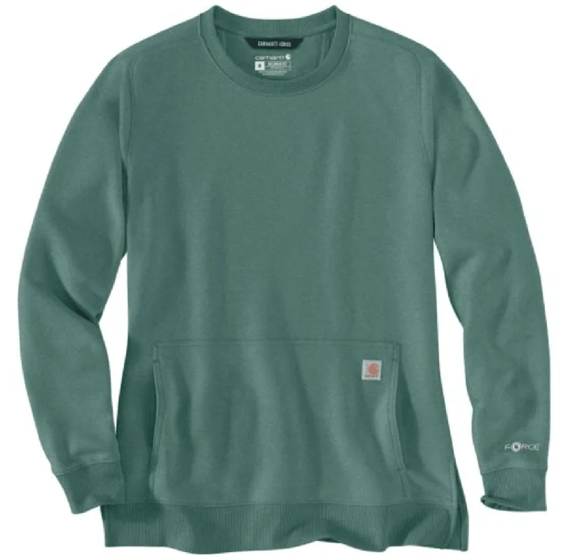 men's classic pullover hoodie sweatshirt -Women's Long Sleeve Force Crew Sweatshirt - Slate Green