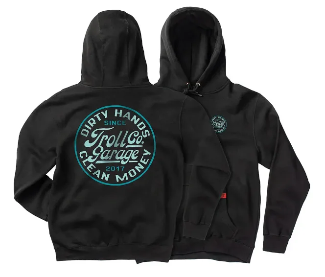 men's oversized pullover hoodie sweatshirt -Women’s DHCM Garage Hoodie - Black/Turquoise