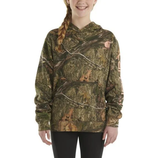 men's heavy-duty hoodie sweatshirt -Long-Sleeve Camo Graphic Sweatshirt - Girls