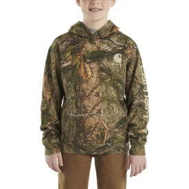 men's hoodie sweatshirt for outdoor -Youth Boys Long Sleeve Camo Graphic Sweatshirt - Mossy Oak Country DNA